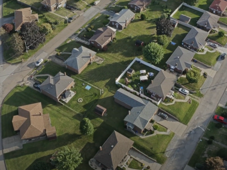 residential community of houses